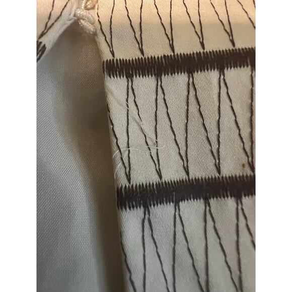 Talbots Embroidered Blazer Brown & Cream Size 16 Striped - Picture 9 of 9